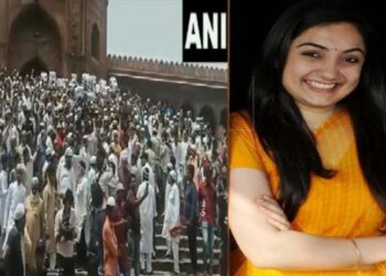 नूपुर शर्मा की गिरफ्तारी को लेकर जामा मस्जिद में प्रदर्शन