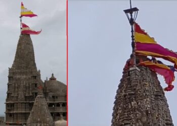 द्वारकाधीश मंदिर पर दो ध्वज फहराने की क्या है सच्चाई ? जानें ध्वजों का बिपरजॉय तूफान से कनेक्शन