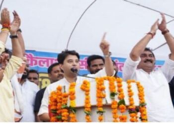 Assembly elections Ashoknagar Union Minister Jyotiraditya Scindia alleges Congress
