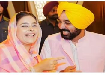 Punjab Bhagwant Mann Chief Minister wife Dr. Gurpreet Kaur Ludhiana Republic Day