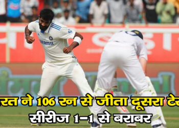 भारत ने 106 रन से जीता दूसरा टेस्ट, सीरीज 1-1 से बराबर यशसवी दोहरा शतक..