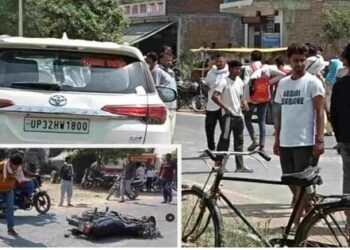 Uttar Pradesh Kaiserganj BJP candidate Karan Bhushan convoy trampled two children