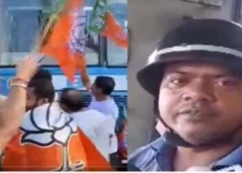 Kolkata Rape Murder Case BJP 12 Hour Bengal Bandh Driver conductor driving bus wearing helmet