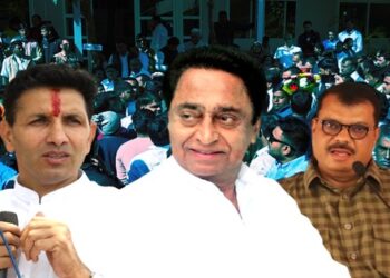 Winter session of MP Assembly started with uproar Congress MLA ride on tractor