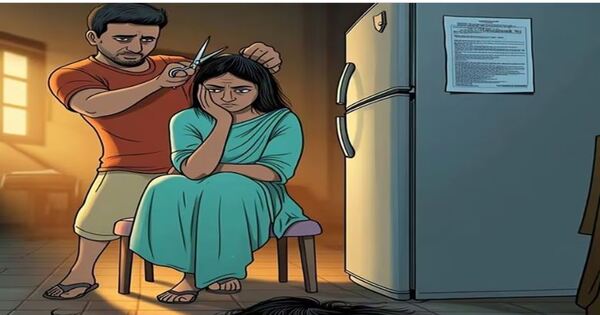 He cut off his wife's braid as he did not get a cooler and fridge in dowry