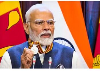 Prime Minister Narendra Modi on a visit to Ashok Nagar district of Madhya Pradesh on April 11