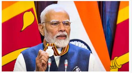 Prime Minister Narendra Modi on a visit to Ashok Nagar district of Madhya Pradesh on April 11