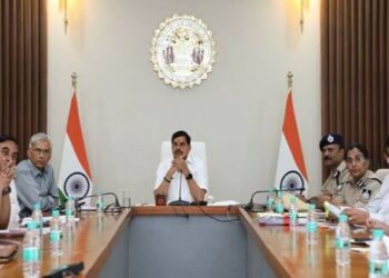 Madhya Pradesh Chief Minister Mohan Yadav interacts with officer collector and superintendent of police through video conferencing