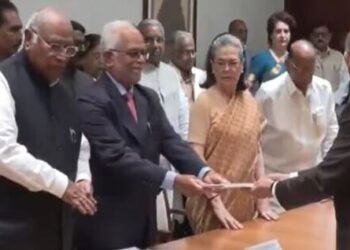 Vice Presidential Election Sudarshan Reddy filed his nomination a show of opposition unity