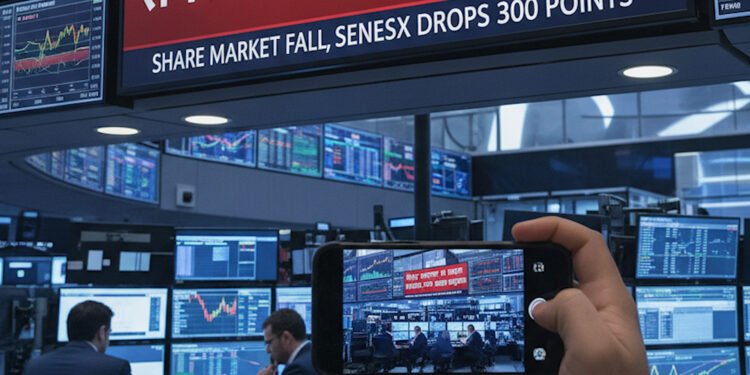 Share Market News : शेयर बाजार में गिरावट, सेंसेक्स 300 अंक लुढ़का, निफ्टी 25,100 के नीचे