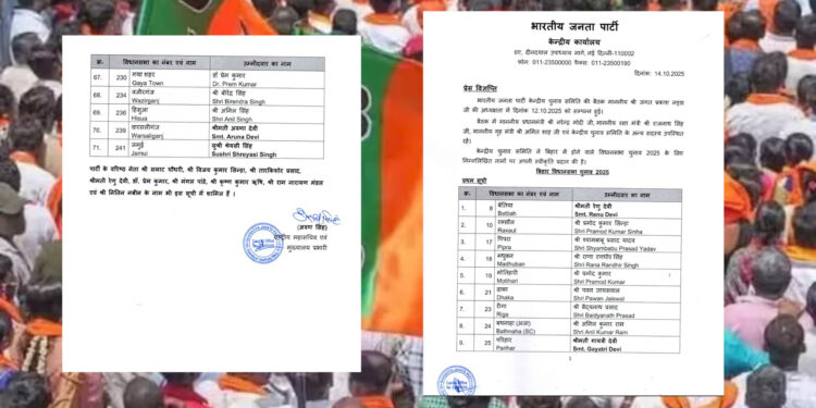 Bihar Election 2025: BJP की पहली सूची जारी, 71 उम्मीदवारों का ऐलान; सम्राट चौधरी और विजय कुमार सिन्हा भी मैदान में