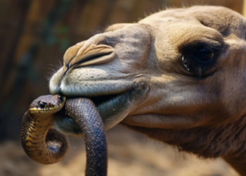 camels fed live snakes