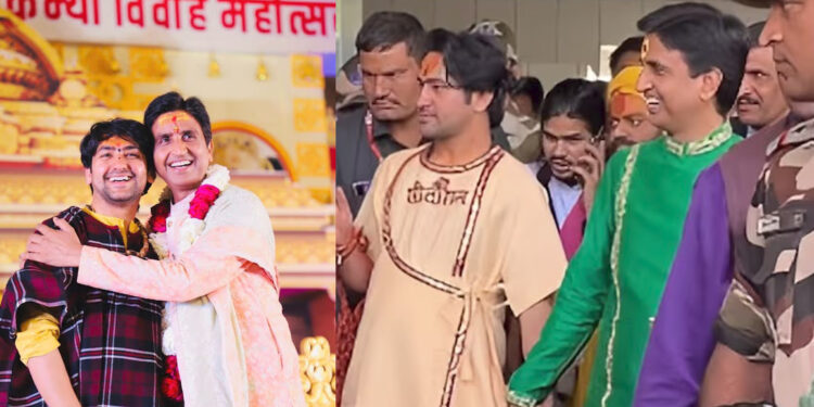 जयपुर शादी समारोह में कुमार विश्वास का इशारा, धीरेंद्र शास्त्री की शादी की अटकलें बढ़ीं