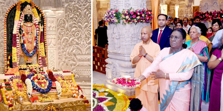 Draupadi Murmu Ayodhya Visit: अयोध्या में राष्ट्रपति द्रौपदी मुर्मु ने स्थापित किया श्रीराम यंत्र, वैदिक अनुष्ठानों के बीच हुआ भव्य पूजन