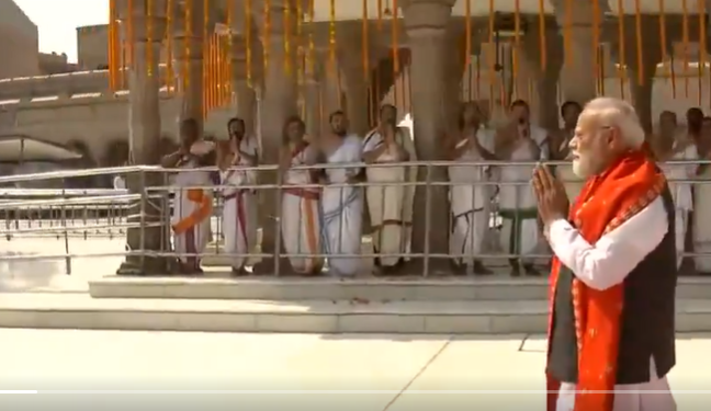 confluence of devotion and power in Kashi PM Modi special puja with the Trishul and Damru
