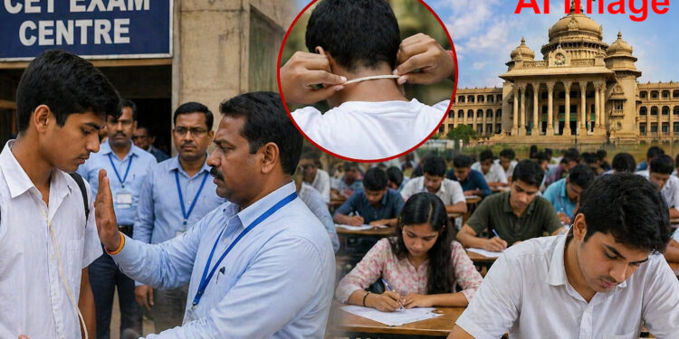 Karnataka CET Exam विवाद: बीदर-शिवमोगा में छात्रों से ‘जनेऊ’ उतरवाने का आरोप, एक छात्र बिना पेपर दिए लौटा, मंत्री एमसी सुधाकर ने जांच और कार्रवाई का दिया भरोसा