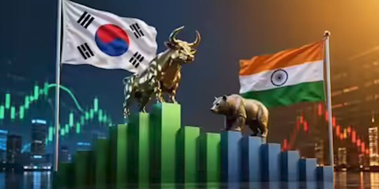 Indian stock market भारतीय शेयर बाजार को बड़ा झटका, ग्लोबल रैंकिंग में फिसला भारत; दक्षिण कोरिया ने छोड़ा पीछे