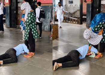 Viral Video: रेलवे स्टेशन पर प्रेमी का भावुक अंदाज़ बना चर्चा का विषय, सबके सामने लड़की के पैरों में लैठा युवक, वीडियो ने मचाई सनसनी