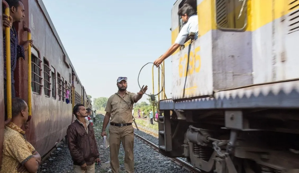 metal ring given to the train driver