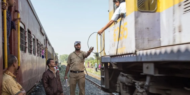 metal ring given to the train driver