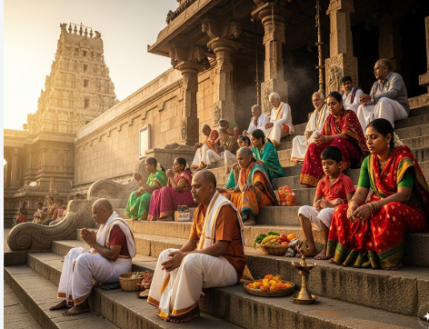 Why do people sit on the temple steps for a while Learn about the belief behind this tradition