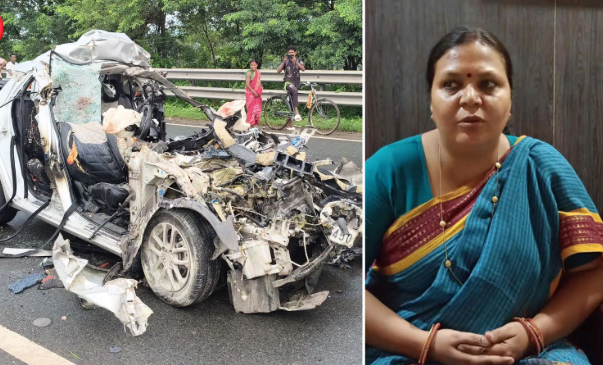 Horrific road accident in Jamshedpur Jharkhand daughter of Jharkhand Cabinet Minister Deepika Pandey dies