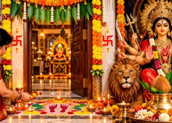 Shardiya Navratri: शारदीय नवरात्रि में घर को ऐसे सजाएं, मां दुर्गा की कृपा के साथ बढ़ेगी सुख-समृद्धि, जानें आसान धार्मिक और वास्तु उपाय