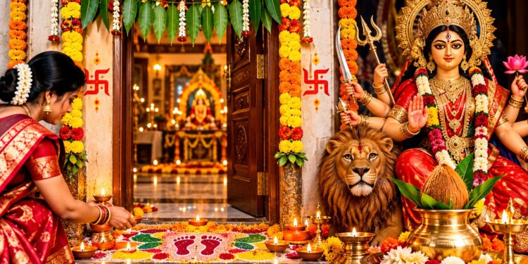 Shardiya Navratri: शारदीय नवरात्रि में घर को ऐसे सजाएं, मां दुर्गा की कृपा के साथ बढ़ेगी सुख-समृद्धि, जानें आसान धार्मिक और वास्तु उपाय