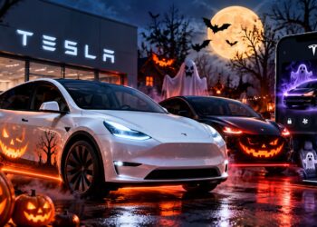 टेस्ला की कारों में आया भूतिया हैलोवीन मोड! Model Y और Model Y L में दिखेंगे डरावने लाइट इफेक्ट्स, आवाजें और खास फीचर्स