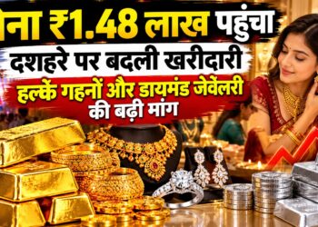 Gold Silver Price सोना ₹1.48 लाख प्रति 10 ग्राम पहुंचने से बदली खरीदारी की तस्वीर, दशहरे पर हल्के गहनों और डायमंड ज्वेलरी की बढ़ी मांग