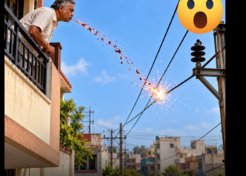 Elderly man leans over to spit out gutkha dies after coming into contact with an 11000 volt power line