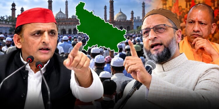 UP Election 2027 यूपी चुनाव से पहले मुस्लिम वोटों पर सियासी घमासान, अखिलेश और ओवैसी की जुबानी जंग से बदलेगा समीकरण?