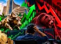 Share Market: शेयर बाजार में उतार-चढ़ाव 200 अंक की तेजी के बाद सेंसेक्स 300 अंक फिसला, निफ्टी भी लाल निशान में पहुंचा; ट्रेंट और इंडिगो के शेयरों में जोरदार उछाल