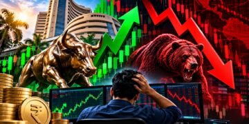 Share Market: शेयर बाजार में उतार-चढ़ाव 200 अंक की तेजी के बाद सेंसेक्स 300 अंक फिसला, निफ्टी भी लाल निशान में पहुंचा; ट्रेंट और इंडिगो के शेयरों में जोरदार उछाल