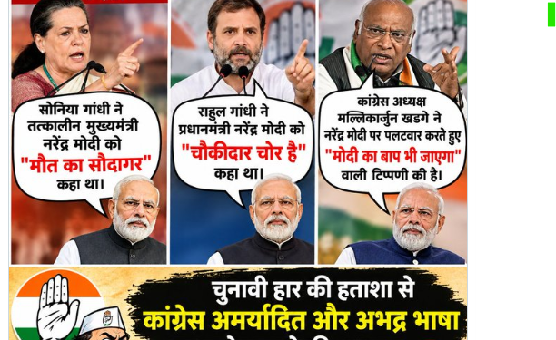 Congress party toxic rhetoric has drawn a political counter attack from the BJP Each statement