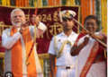 Dussehra celebration PM Modi performed the burning of the Ravana effigy by shooting an arrow
